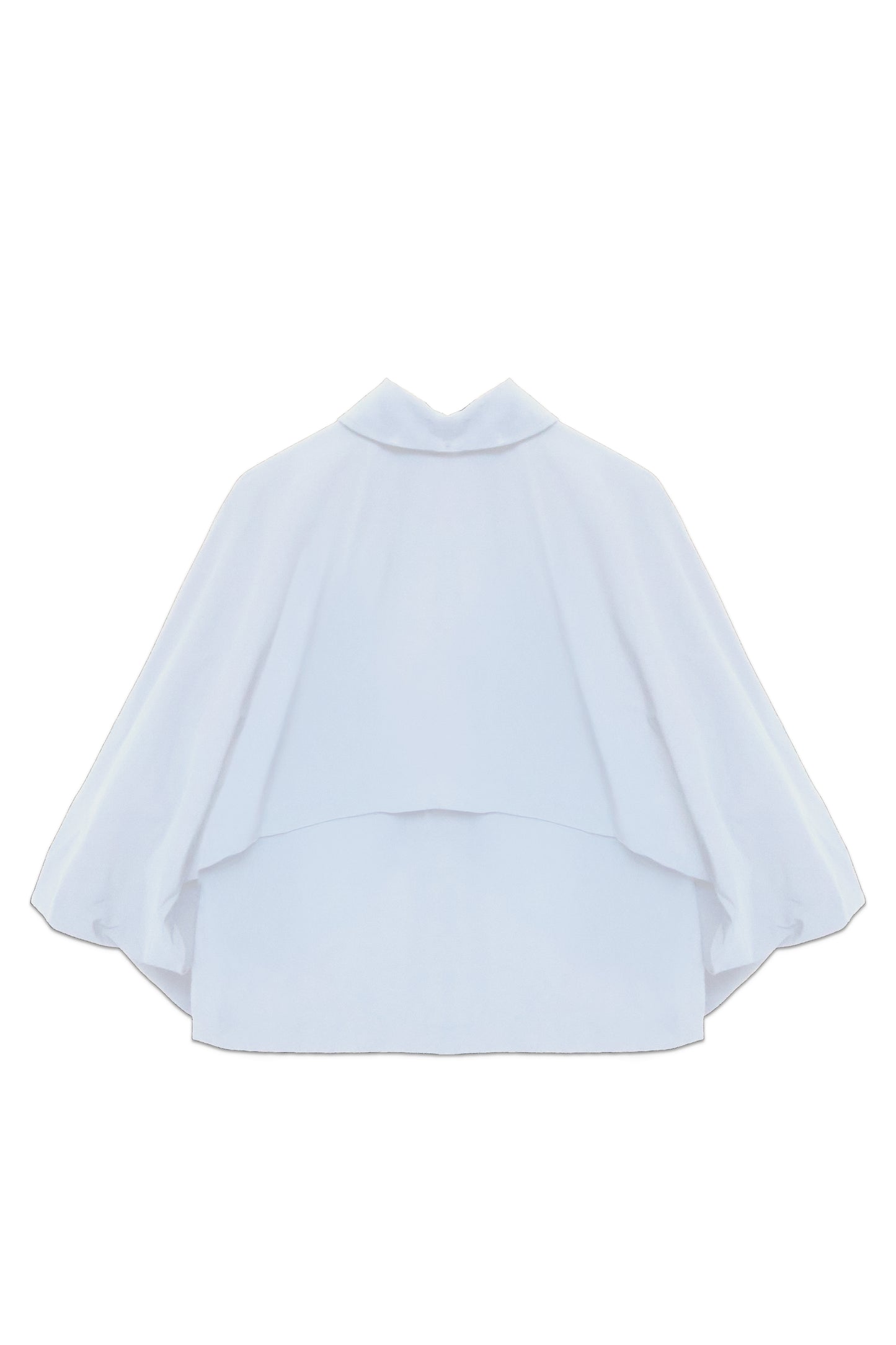 Cropped Batwing Trench Coat — White