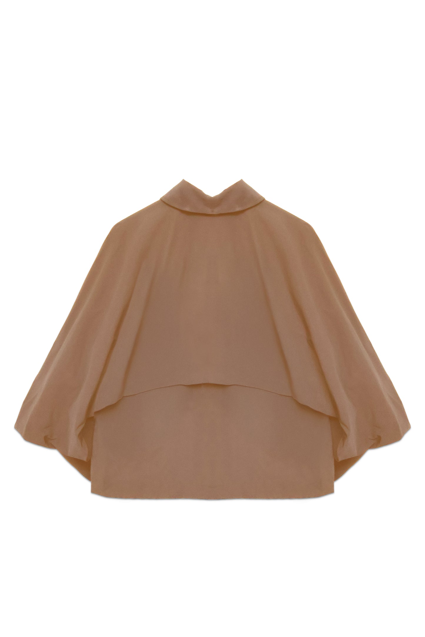 Cropped Batwing Trench Coat — Beige